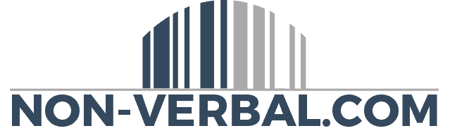 Logo with stylized semicircle bars above bold text Non-Verbal.com in blue and gray